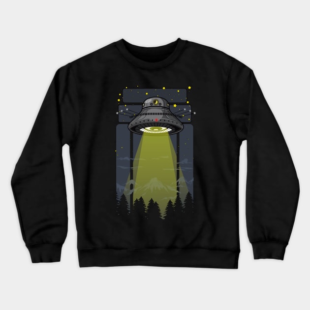 Flying Saucer UFO Crewneck Sweatshirt by urrin DESIGN